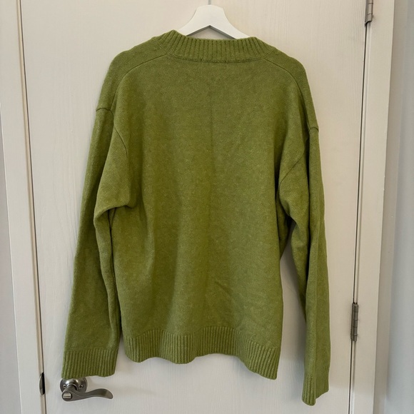 Made in Korea Wool Sweater Green Oversized Unisex - Picture 4 of 5